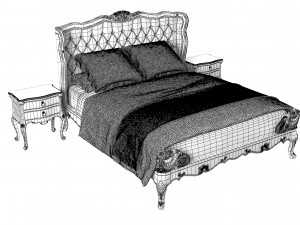 Louis XV 15L-880-1 Bedroom Set 3D Model