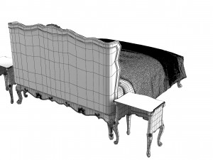 Louis XV 15L-880-1 Bedroom Set 3D Model