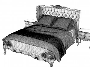 Louis XV 15L-880-1 Bedroom Set 3D Model