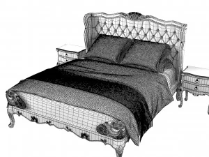 Louis XV 15L-880-1 Bedroom Set 3D Model