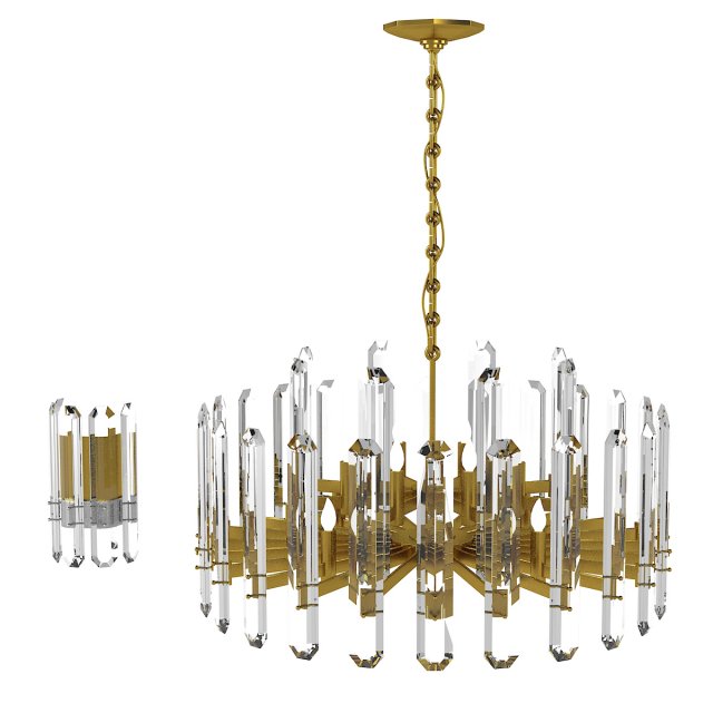 Visual Comfort Bonnington Crystal Classic Chandelier Sconce 3D Модель .c4d .max .obj .3ds .fbx .stl .blend 