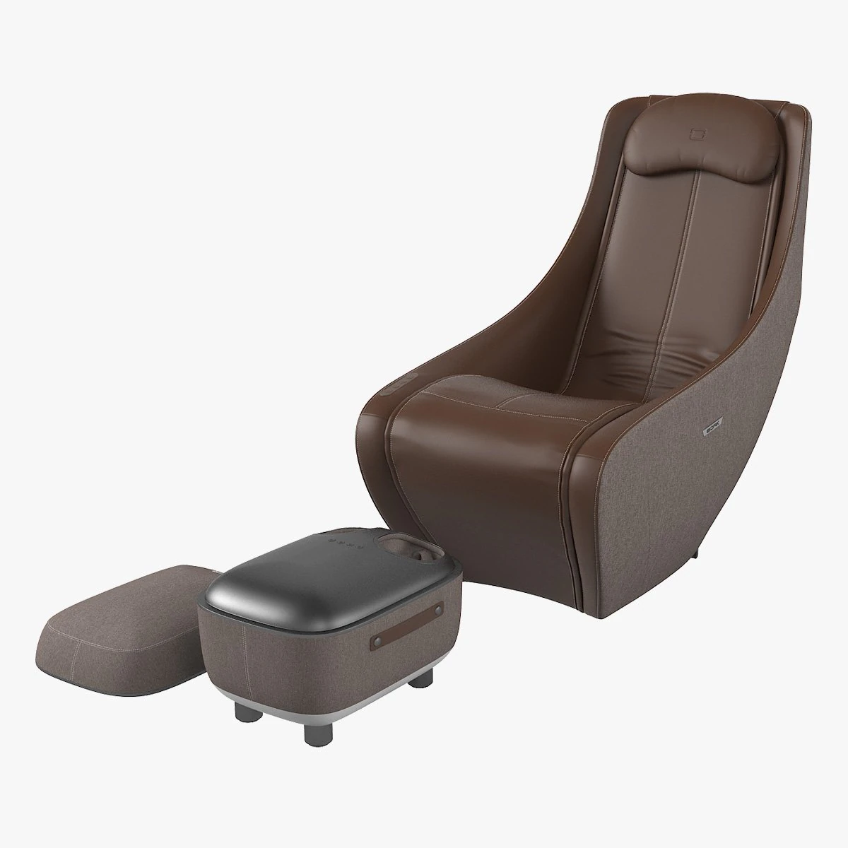 Bork D632 Massage Chair and D605 Foot Massager 3D Model .c4d .max .obj .3ds .fbx .stl .blend