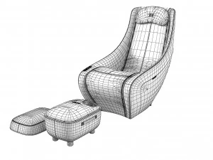 Bork D632 Massage Chair and D605 Foot Massager 3D Model