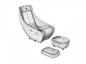 Bork D632 Massage Chair and D605 Foot Massager 3D Model