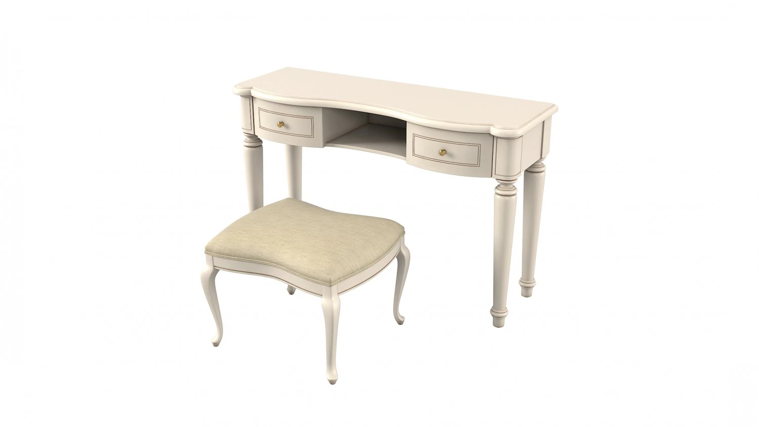 Camelgroup Siena avorio Vanity table set 3D Model .c4d .max .obj .3ds .fbx .stl .blend 