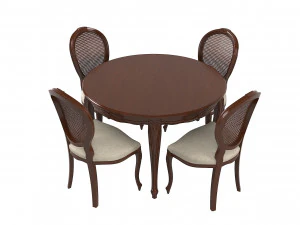 세븐세디 0227TA01 식탁 Ousseau 3256S 의자 세트 3D 모델