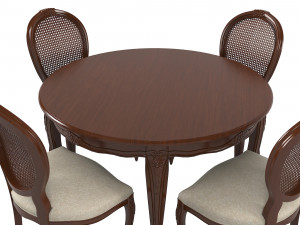 Seven Sedie 0227TA01 Dining Table Ousseau 3256S Chair Set 3D Model