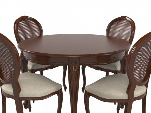 Seven Sedie 0227TA01 Dining Table Ousseau 3256S Chair Set 3D Model