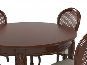 Seven Sedie 0227TA01 Dining Table Ousseau 3256S Chair Set 3D Model