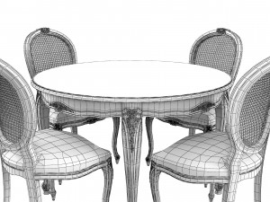 Seven Sedie 0227TA01 Dining Table Ousseau 3256S Chair Set 3D Model