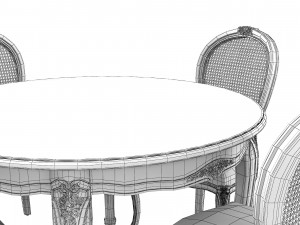 Seven Sedie 0227TA01 Dining Table Ousseau 3256S Chair Set 3D Model