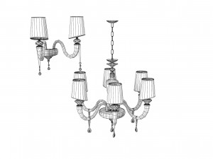 Ciciriello Lampadari Lux Gauguin chandelier Sconce Set 3D Model