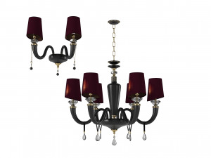 Ciciriello Lampadari Lux Gauguin chandelier Sconce Set Modelo 3D