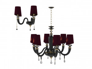 Ciciriello Lampadari Lux Gauguin chandelier Sconce Set 3D Model