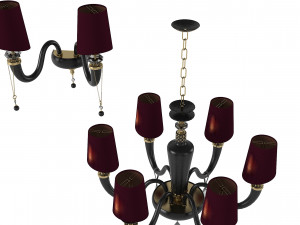 Ciciriello Lampadari Lux Gauguin chandelier Sconce Set 3D Model