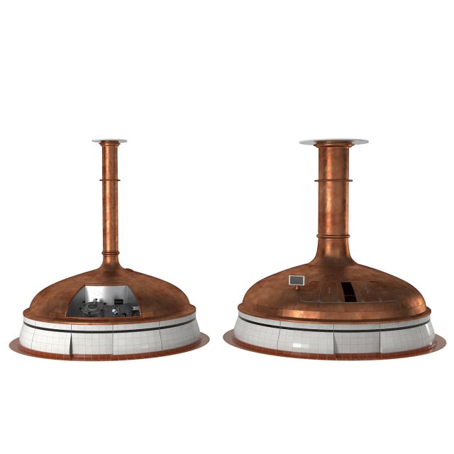 Beer Manufacture Tanks 3D Model .c4d .max .obj .3ds .fbx .stl .blend 
