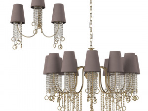 Aiardini 2015 134 lp12l crystal classic art deco chandelier wall lamp set Modelo 3D