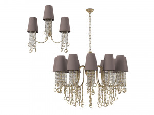Aiardini 2015 134 lp12l crystal classic art deco chandelier wall lamp set Model 3D