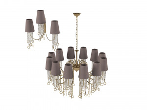 Aiardini 2015 134 lp12l crystal classic art deco chandelier wall lamp set Model 3D