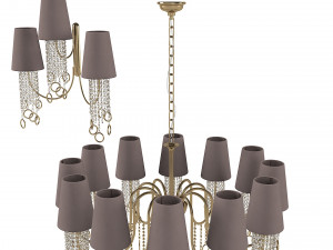 Aiardini 2015 134 lp12l crystal classic art deco chandelier wall lamp set Model 3D
