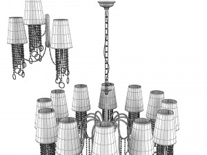 Aiardini 2015 134 lp12l crystal classic art deco chandelier wall lamp set Model 3D