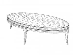Caracole front and Center coffee oval table 3D Model