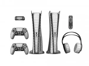 Playststion 5 Set 3D Model