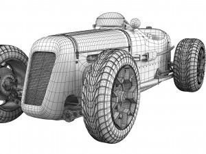 1930 Austin Seven Special Monoposto Roadster Car Model 3D
