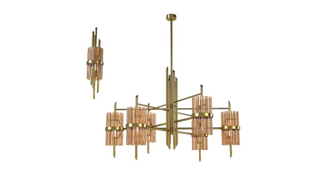 Cobet lighting Symphony 257 560 ce chandelier wall lamp set Model 3D .c4d .max .obj .3ds .fbx .stl .blend 
