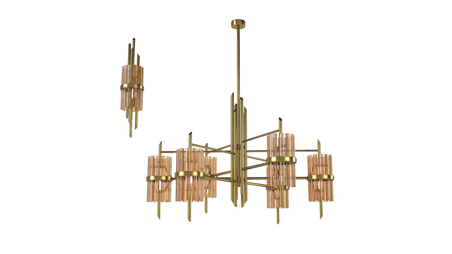 Cobet lighting Symphony 257 560 ce chandelier wall lamp set 3D Model .c4d .max .obj .3ds .fbx .stl .blend 