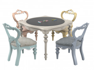 Savio Firmino Notta Fatata Table Chairs Set 3D Model