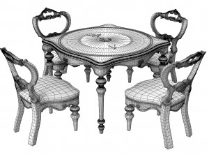 Savio Firmino Notta Fatata Table Chairs Set 3D Model