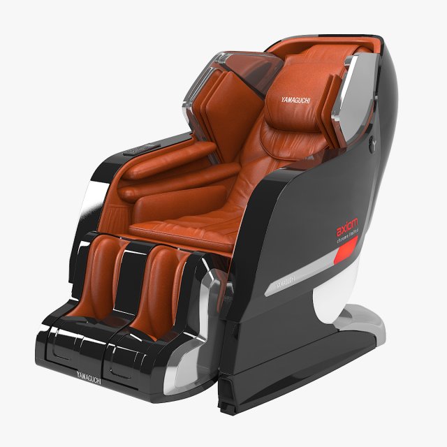 Amaguchi Axiom Chrome Massage Chair 3D Модель .c4d .max .obj .3ds .fbx .stl .blend 