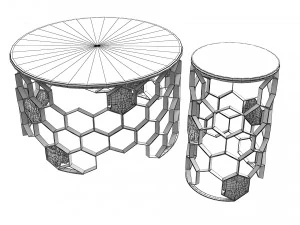 Koket Brabbu Manuka Side Tables 3D Model