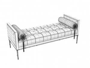 Koket Prive Day Bed Ottoman 3D Model