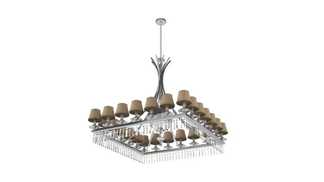 Sherwood Chandelier 3D Модель .c4d .max .obj .3ds .fbx .stl .blend 
