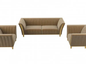 Adora diamante sofa and Chair Set 3D Model