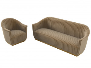 Koket Mia Sofa and Chair Set 3D 模型