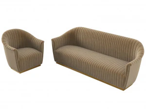 Conjunto de sof&aacute; e cadeira Koket Mia Modelo 3D