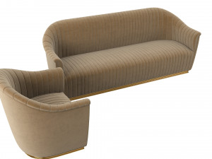Koket Mia Sofa and Chair Set 3D Model