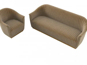 Koket Mia Sofa and Chair Set 3D Model