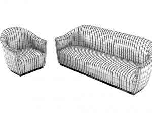 Koket Mia Sofa and Chair Set 3D Model