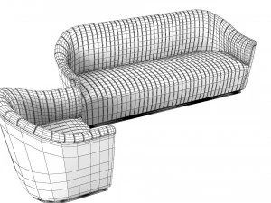 Koket Mia Sofa and Chair Set 3D Model