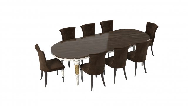 Longhi Layton Marioni Table and Chair Model 3D .c4d .max .obj .3ds .fbx .stl .blend 