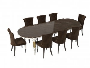 Longhi Layton Marioni Table and Chair 3D 模型