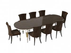 Mesa e cadeira Longhi Layton Marioni Modelo 3D