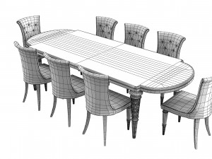 Longhi Layton Marioni Table and Chair Model 3D