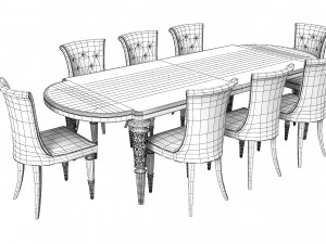 Longhi Layton Marioni Table and Chair Model 3D