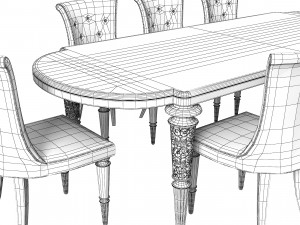 Longhi Layton Marioni Table and Chair Model 3D