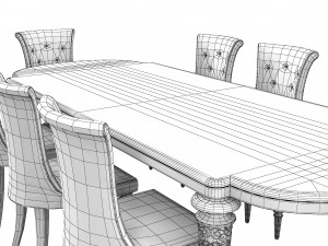 Longhi Layton Marioni Table and Chair Model 3D